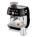 Smeg 50's Style Coffee Machine With Connected Black Grinder (Black)