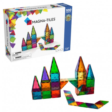 MAGNA-TILES Magnetkonstruktori komplekt Clear Colors, 100 tk
