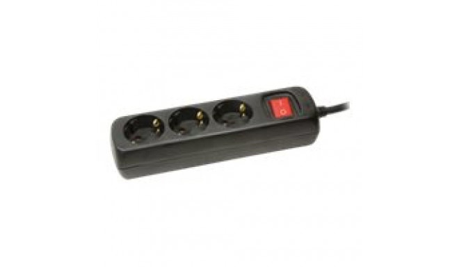 LOGILINK LPS206B LOGILINK - Socket Outlet 3-way, 1.4 m, black