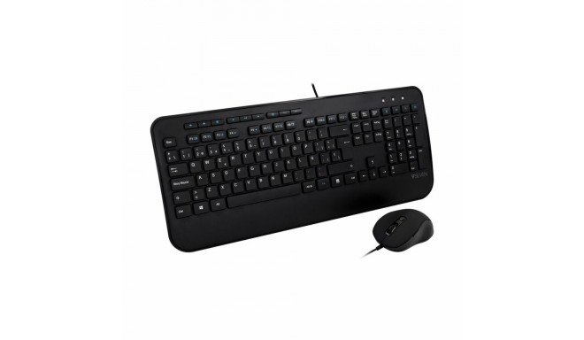 Klaviatuur ja Hiir V7 CKU300ES Must hispaania QWERTY