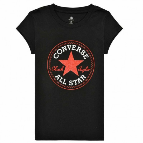 Child's Short Sleeve T-Shirt Converse Timeless  Black - 8-10 Years