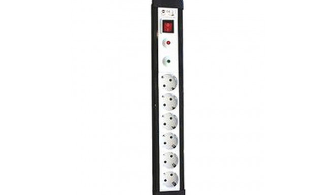 Power Socket - 6 Sockets with Switch Silver Electronics 49646 3680W Black