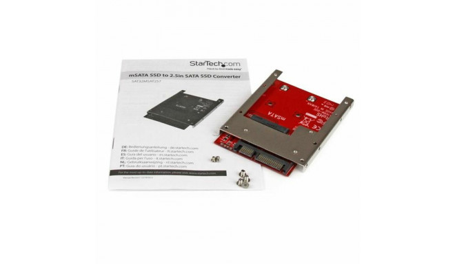 Adaptor SSD Startech SAT32MSAT257 Red Silver SSD mSATA
