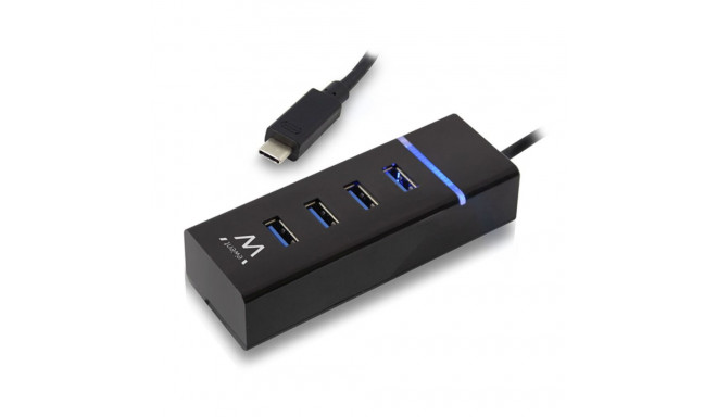 4-Port USB Hub Ewent EW1137 USB 3.1 Black