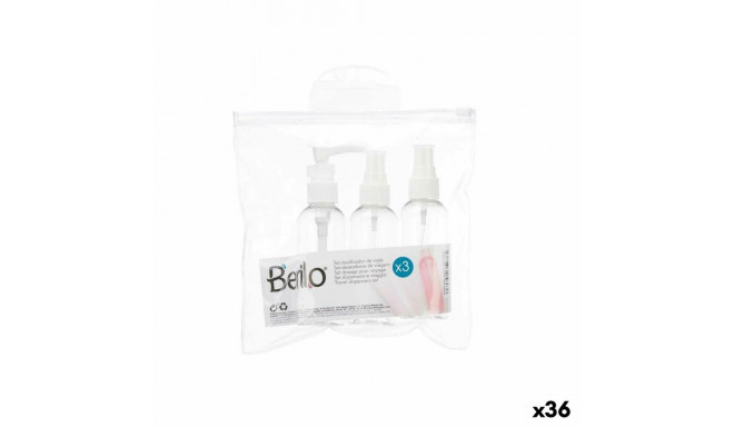 Travel Set Transparent White Plastic (36 Units)