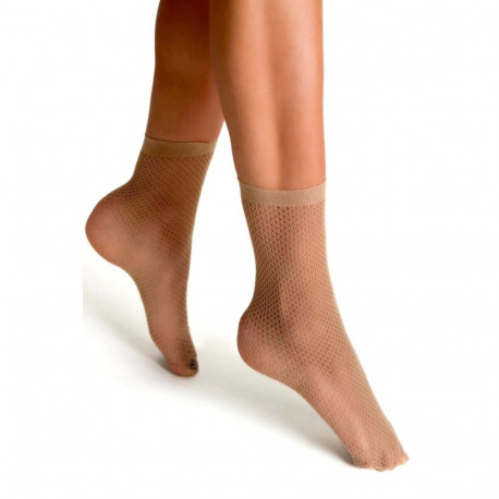 SOKISAHTEL MAGICA beežid võrkmustriga sokid 444