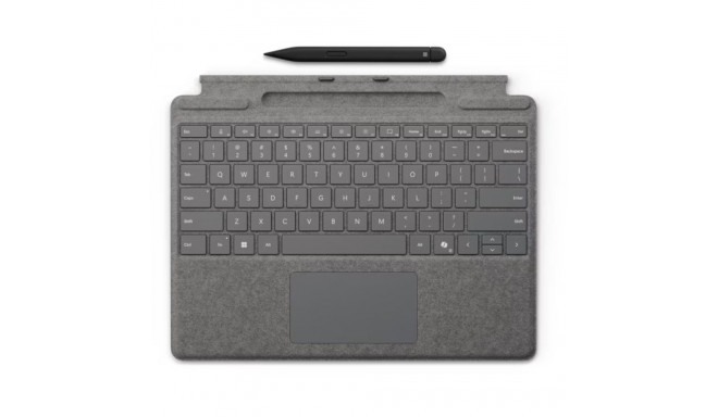 "Microsoft Surface Pro 10/11 Keyboard inkl. Pen2 + Copilot Taste - Platin"