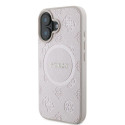 Guess case for iPhone 16 Plus 6,7" GUHMP16MPSAPSMEP pink hardcase Saffiano Peony Classic Logo MagSaf