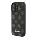 Guess case for iPhone 16 Plus 6,7" GUHMP16MPGPYSK black hardcase PU Peony Script MagSafe