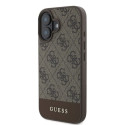 Guess case for iPhone 16 6,1" GUHCP16SG4GLBR brown hardcase 4G Bottom Stripe