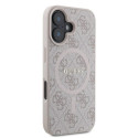 Guess case for iPhone 16 6,1" GUHMP16SG4GFRP pink hardcase 4G Ring Classic Logo MagSafe