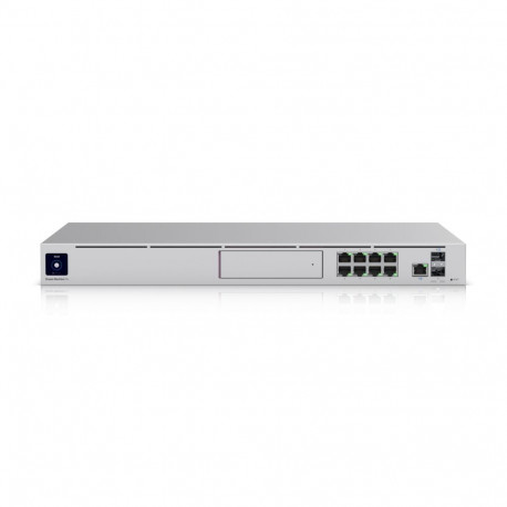 Ruuter: 2x 10G SFP+,9x GbE RJ45, 3,5´´ NVR HDD pesa, UniFi full application suite gateway