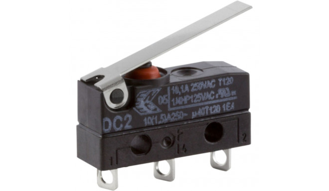 SPDT-NO/NC Hinge Lever Microswitch, 6A@ 250Vac