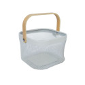 Basket OTTO  21x23xH14cm, with handle, white