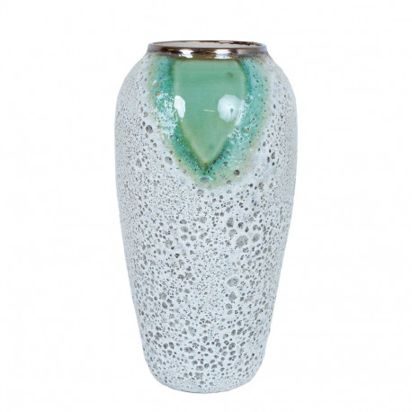 Vaas TITAN STONE D17xH34cm, roheline/valge tekstuur, keraamika