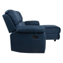 Corner sofa BERIT RC, manual recliner, dark blue