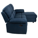Nurgadiivan BERIT PN manuaalne recliner 214x95/160xH98cm, tumesinine