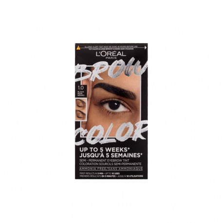 L'Oréal Paris Brow Color Semi-Permanent Eyebrow Tint (1ml) (1.0 Black)