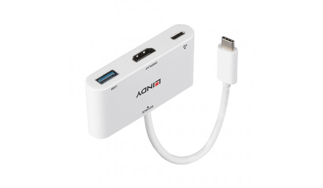 Lindy USB 3.2 Type C HDMI-ks adapter USB Type A pordi ja toiteedastusega