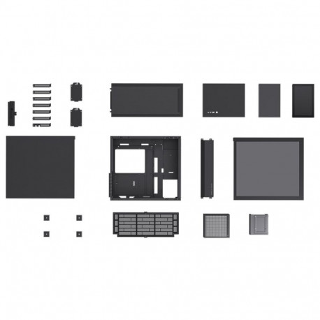 Jonsbo D41 Screen ATX Case, Tempered Glass - black