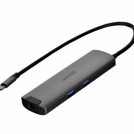 Unitek H1112F aktiivne jaotur USB-C 5 Gbps, HDMI RJ-45 PD 100 W