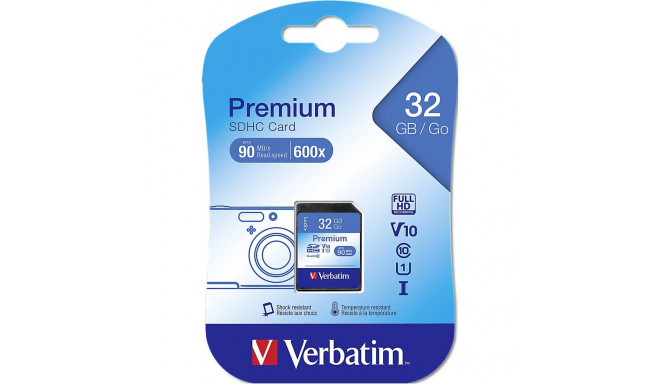 SD Card  32GB Verbatim SDHC Premium Class 10 retail