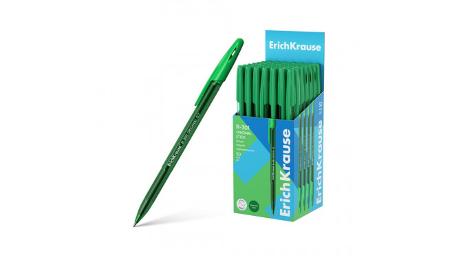 Ballpoint pen ErichKrause R-301 Stick Original 1.0, ink color: green (box 50 pcs.)