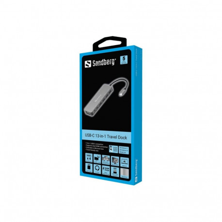 Sandberg USB-C 13-ühes reisidokk