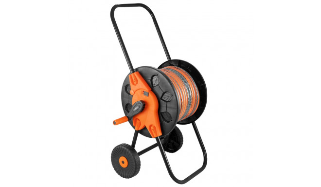 Aiatööde vooliku käru, plast, kuni 60 m 1/2" voolikule