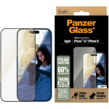 Kaitseklaas PanzerGlass iPhone 15/iPhone 16 Eyecare UWF