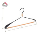 METAL HANGER WOOD ROUND BAR BLACK 3 PCS