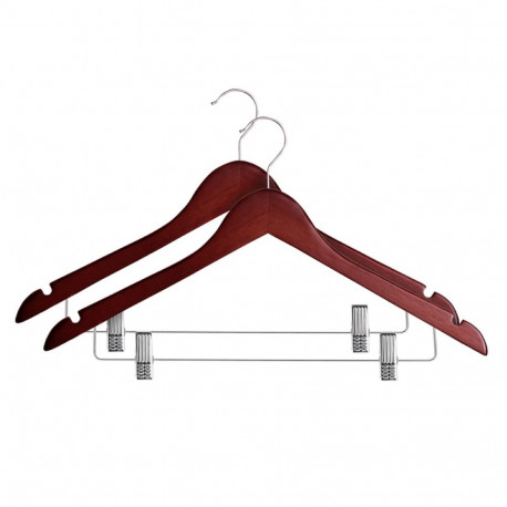 WOODEN HANGER LSN015-A DARK WOOD 2 PCS