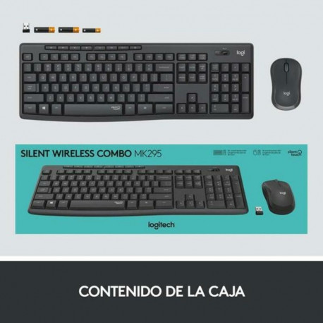 Klaviatuur ja Hiir Logitech MK295 Valge Hispaaniakeelne Qwerty