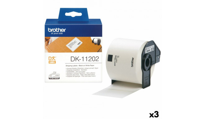Printer Labels Brother DK-11202 Black/White 62 x 100 mm (3 Units)
