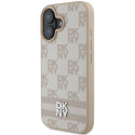 DKNY DKHCP16SPCPTSSP iPhone 16 6.1" pink/pink hardcase Checkered Pattern & Printed Stripes