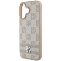 DKNY DKHCP16SPCPTSSP iPhone 16 6.1" pink/pink hardcase Checkered Pattern & Printed Stripes