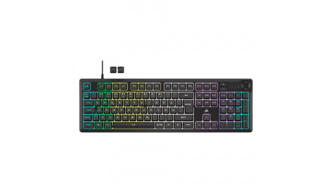 Corsair Keyboard | K55 CORE RGB | Gaming Keyboard | Wired | Nordic | Black | USB Type-A | Rubber Dom
