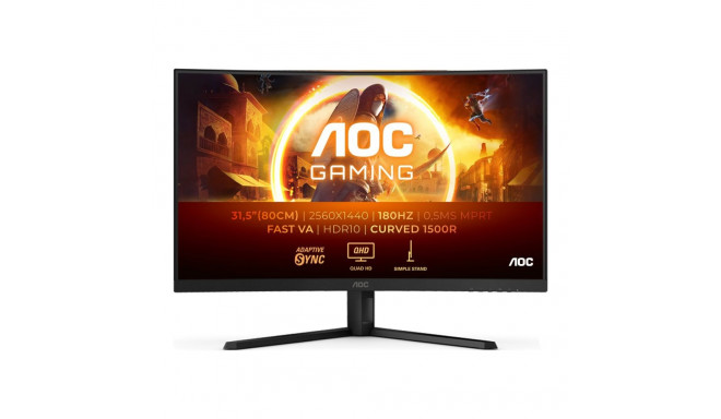 AOC CQ32G4VE | 31,5 " | VA | QHD | 16:9 | 180 Hz | 1 ms | 2560 x 1440 pikslit | 300 cd/m² | HDMI por