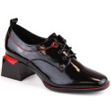 Leather patent shoes with a block Filippo W PAW469, black (37)