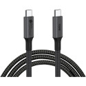 "GoodConnections USB-C 4.0 (ST-ST) 0,5m Anschlusskabel Textilmantel 100W 8K 30Hz Anthrazit"