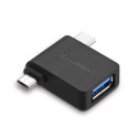 Ugreen 2in1 Adapteris Micro USB spraudnis uz USB Type C spraudnis uz USB 3.0 ligzda Melns