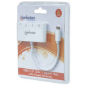 Manhattan USB-C Dock/Hub, Ports (x4): USB-A (x3) and USB-C, 5 Gbps (USB 3.2 Gen1 aka USB 3.0), With 