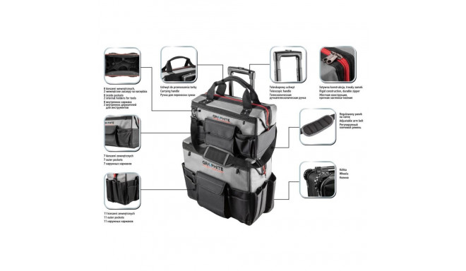 Set of two Energy+ bags: large trolley bag with handle + medium bag extension