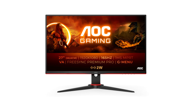 AOC 27G2SAE/BK arvutimonitor 68,6 cm (27") 1920 x 1080 pikslit Full HD LED Must, Punane