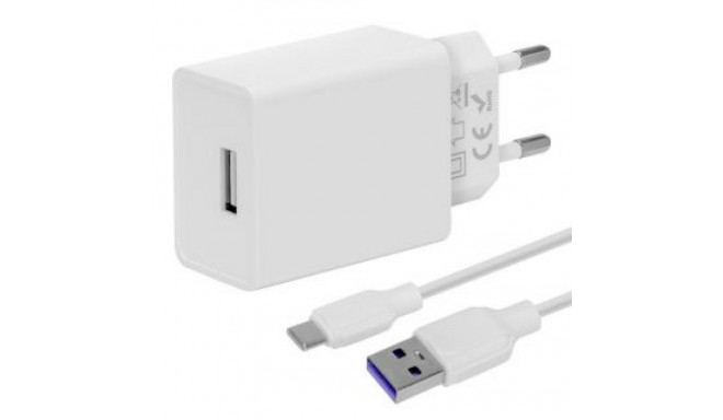 - OBAL:ME Wall Charger USB-A 10W + USB-A/USB-C Cable 1m White