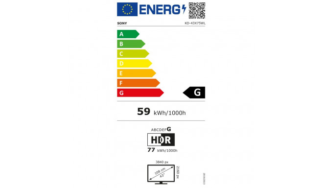 Sony KD43X75WL 43" (108cm) 4K Ultra HD Smart Google LED TV