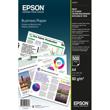 EPSON Business Paper 500 sheets Printer, White, A4, 80 g/m
