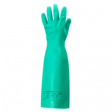 Safety chemical gloves Ansell AlphaTec® Solvex® 37-185, elbow-length, green, size 11