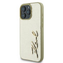 Karl Lagerfeld Metal Signature iPhone 16 Pro Case - Gold