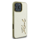 Karl Lagerfeld Metal Signature iPhone 16 Pro Case - Gold